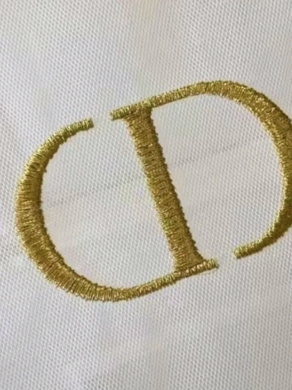 Dior Cream Embroidered Butterfly Tote with Gold CD Logo